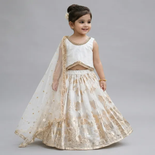 Classy_White_Lehenga_Top_For_Little_Girls