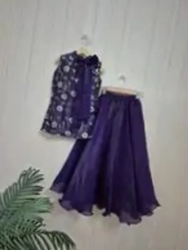 Classy_Purple_Kurti_Palazzo_Set_For_Little_Girls