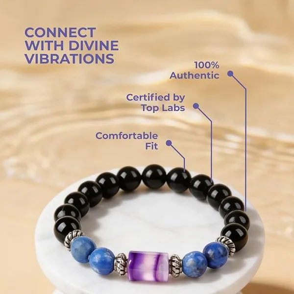 Aquarius_Kumbha_Rashi_Zodiac_Bracelet_Clear_Quartz_Amethyst_Black_Obsidian_Gemstone_Bracelet_Adjustable