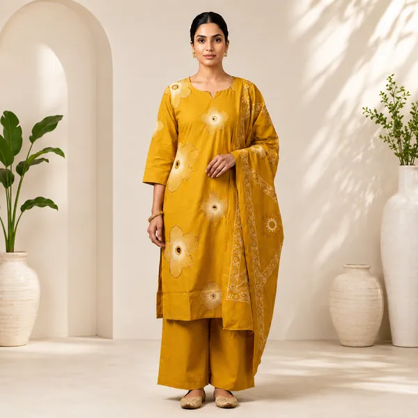 Yellow_Cotton_Straight_Mirror_Work_Embroidered_Kurta_Palazzo_Set_For_Women