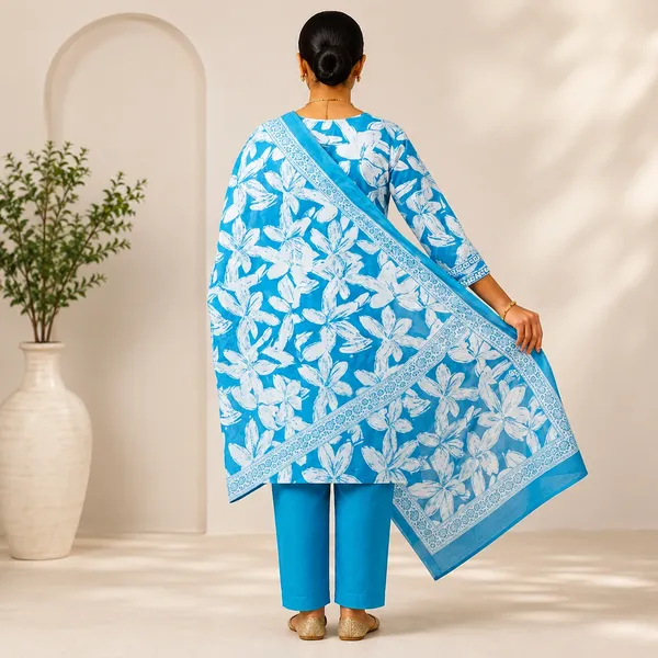 Blue_Cotton_Straight_Floral_Print_Kurta_Palazzo_Set_With_Dupatta_For_Women