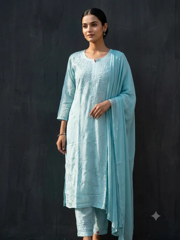 Sky_Blue__Muslin_Straight_Chikankari_Embroidered_Suit_Set_For_Women