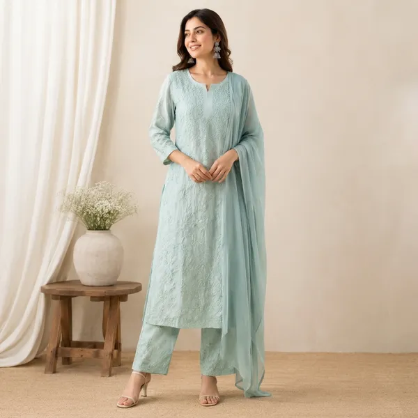 Aqua_Muslin_Straight_Chikankari_Embroidered_Suit_Set_For_Women