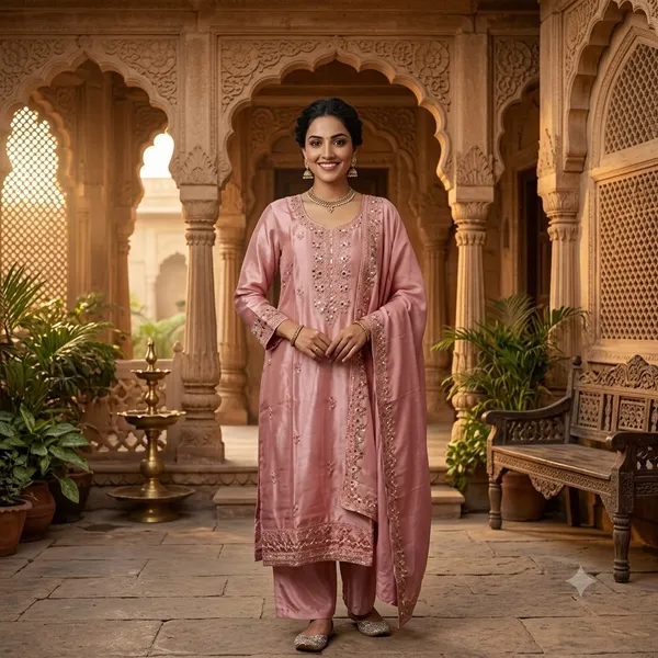 Pink_Satin_Silk_Straight_Embroidered_Kurta_Pant_With_Dupatta_Set__For_Women