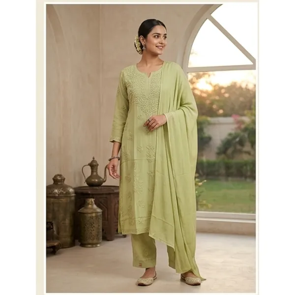Light_Green_Muslin_Straight_Chikankari_Embroidered_Suit_Set_For_Women