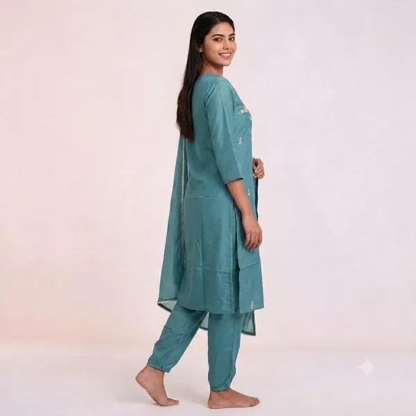 Sea_Green_Satin_Silk_Straight_Embroidered_Kurta_Pant_Set_For_Women