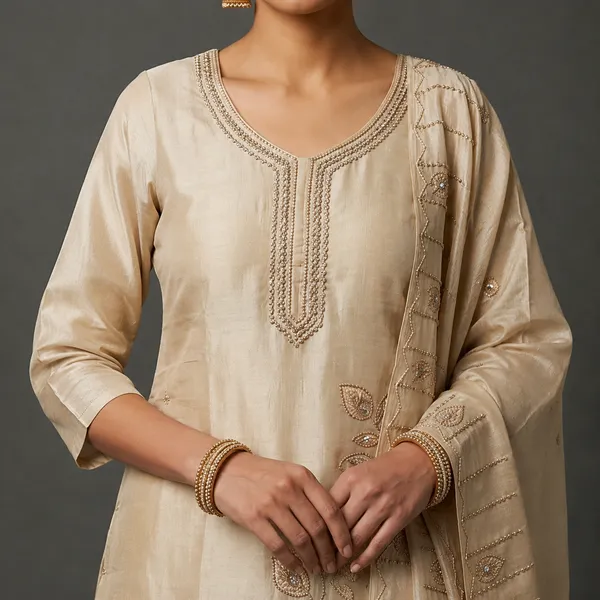 Beige_Silk_Straight_Embroidered_Kurta_With_Pants_And_Dupatta_Set_For_Women