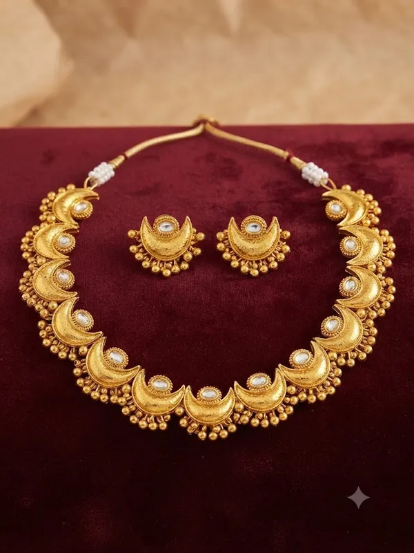 Golden_Brass_And_Copper_Short_Chandrakor_Necklace_For_Women