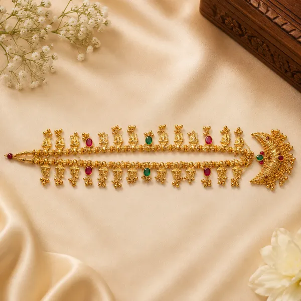Golden_And_Multicolor_Brass_And_Copper_Kolhapuri_Saaj_For_Women