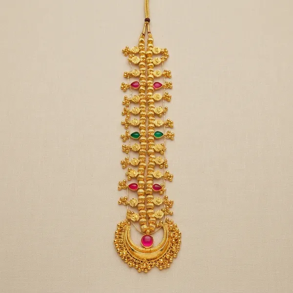 Golden_And_Multicolor_Brass_And_Copper_Kolhapuri_Saaj_For_Women