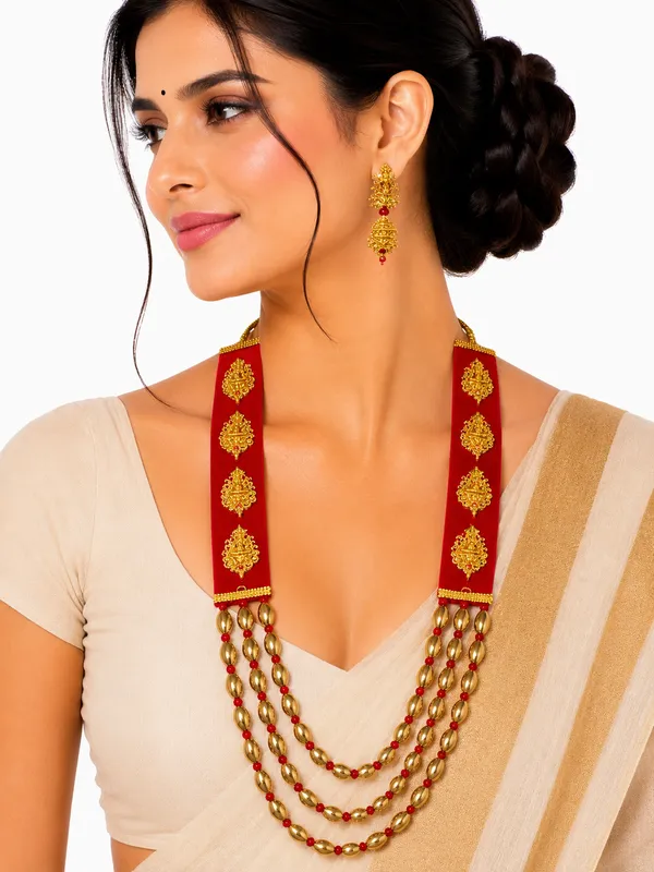 Red_And_Golden_Brass_And_Copper_Bai_Pan_Bhari_Deva_Necklace_For_Women