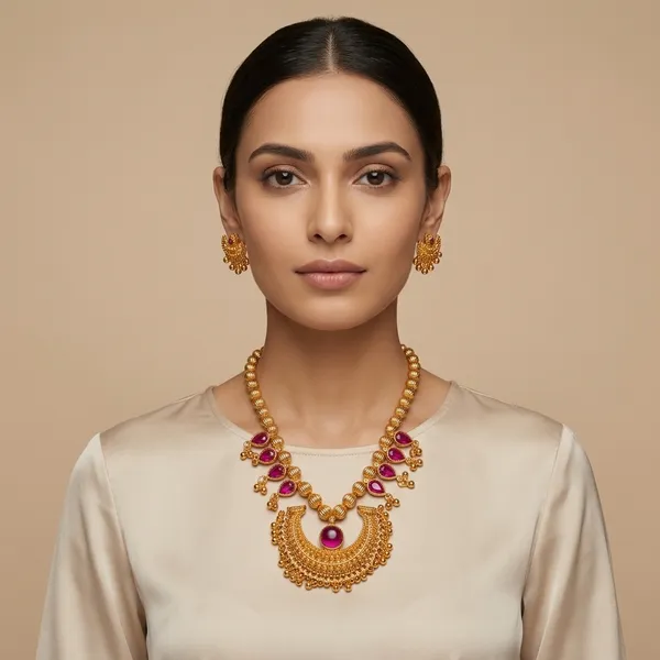 Golden_And_Pink_Brass_And_Copper_Kolhapuri_Saaj_For_Women