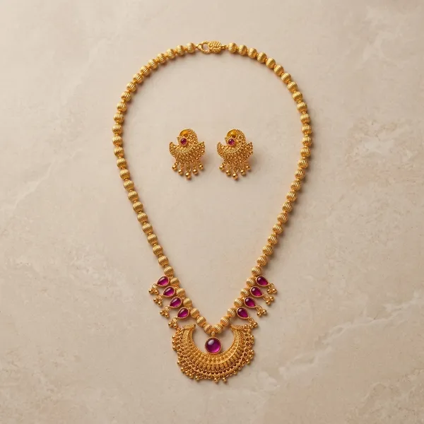 Golden_And_Pink_Brass_And_Copper_Kolhapuri_Saaj_For_Women