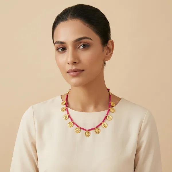 Pink_And_Golden_Brass_And_Copper_Putali_Haar_For_Women