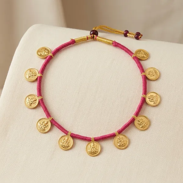 Pink_And_Golden_Brass_And_Copper_Putali_Haar_For_Women