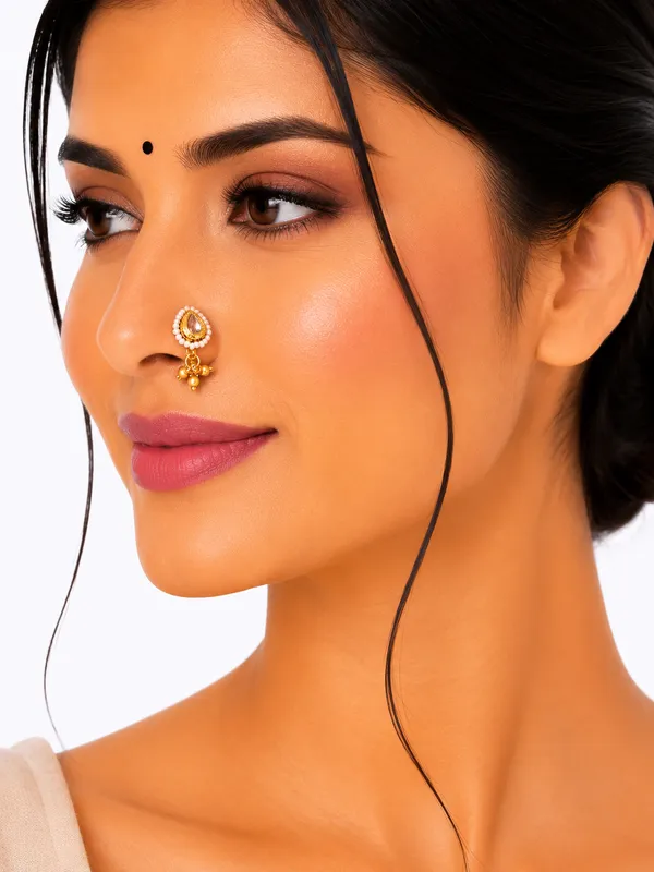 Pearl_Brass_And_Copper_Nose_Pin_For_Women