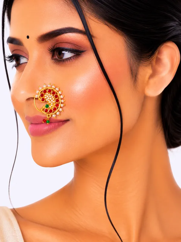 Pearl_And_Multicolor_Brass_And_Copper_Nath_For_Women