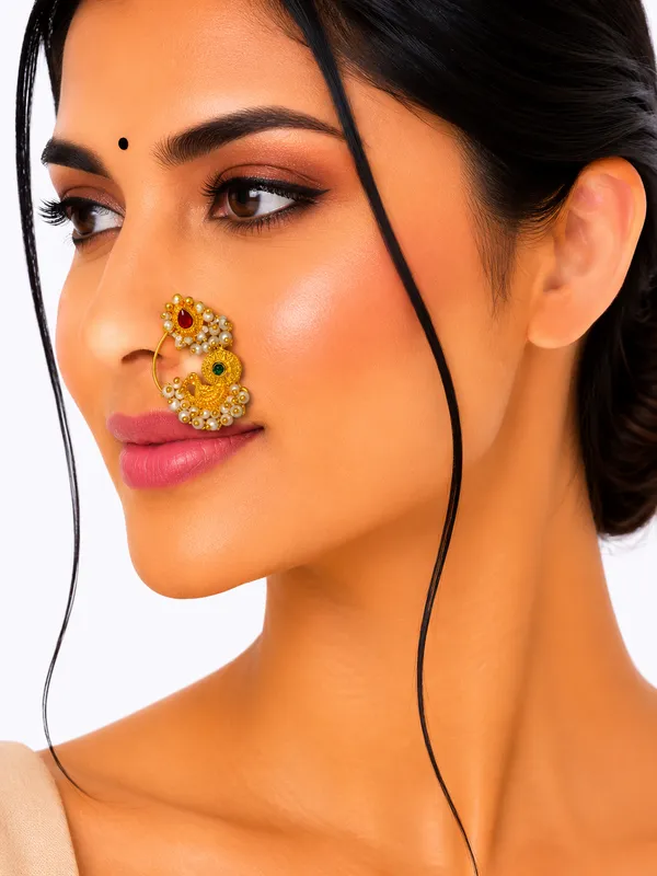 Golden_And_Multicolor_Brass_And_Copper_Nath_For_Women