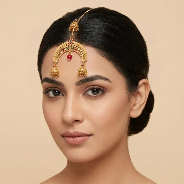 Golden_And_Multicolor_Brass_And_Copper_Khopa_For_Women