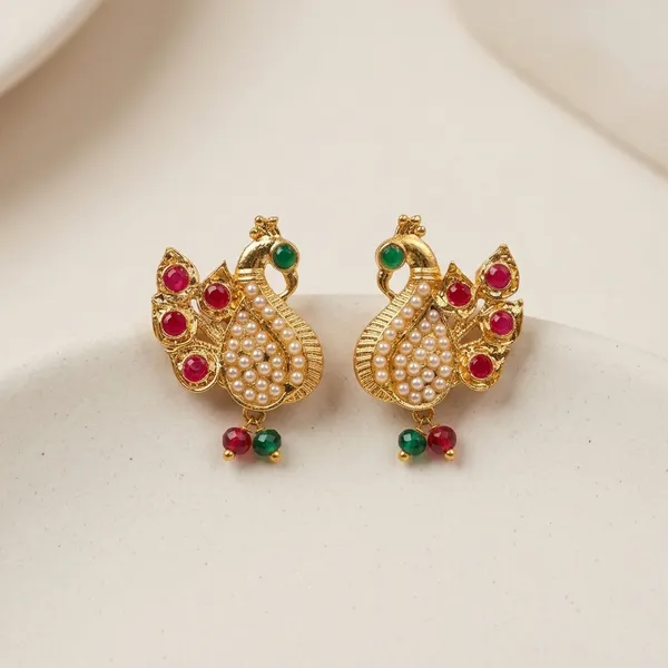 Pearl_And_Multicolor_Brass_And_Copper_Earrings_For_Women
