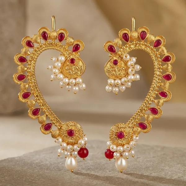 Golden_Brass_And_Copper_Earcuffs_For_Women