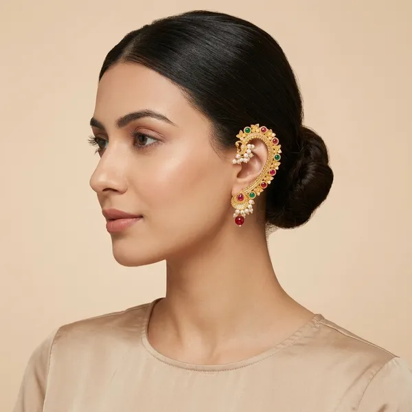 Golden_Brass_And_Copper_Earcuffs_For_Women