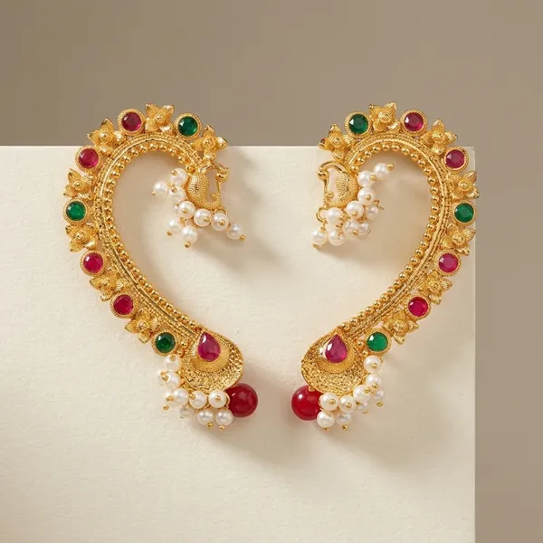 Golden_Brass_And_Copper_Earcuffs_For_Women