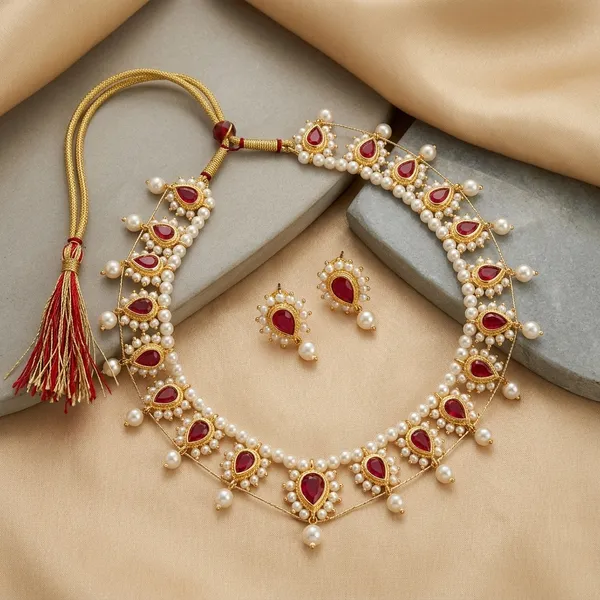 Pearl_Brass_And_Copper_Long_Necklace_For_Women