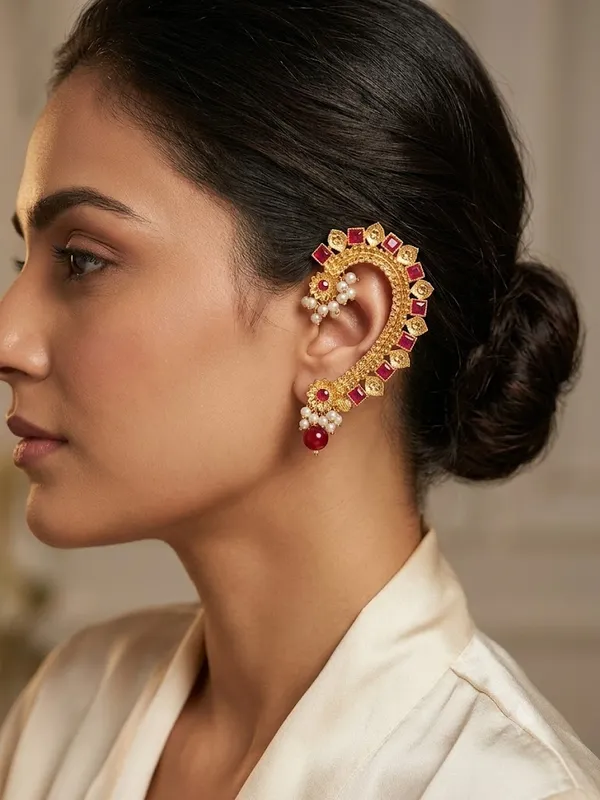 Golden_Brass_And_Copper_Earcuffs_For_Women
