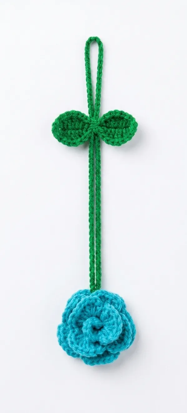 Blue_Cotton_Crochet_Floral_Hair_Tie_For_Women