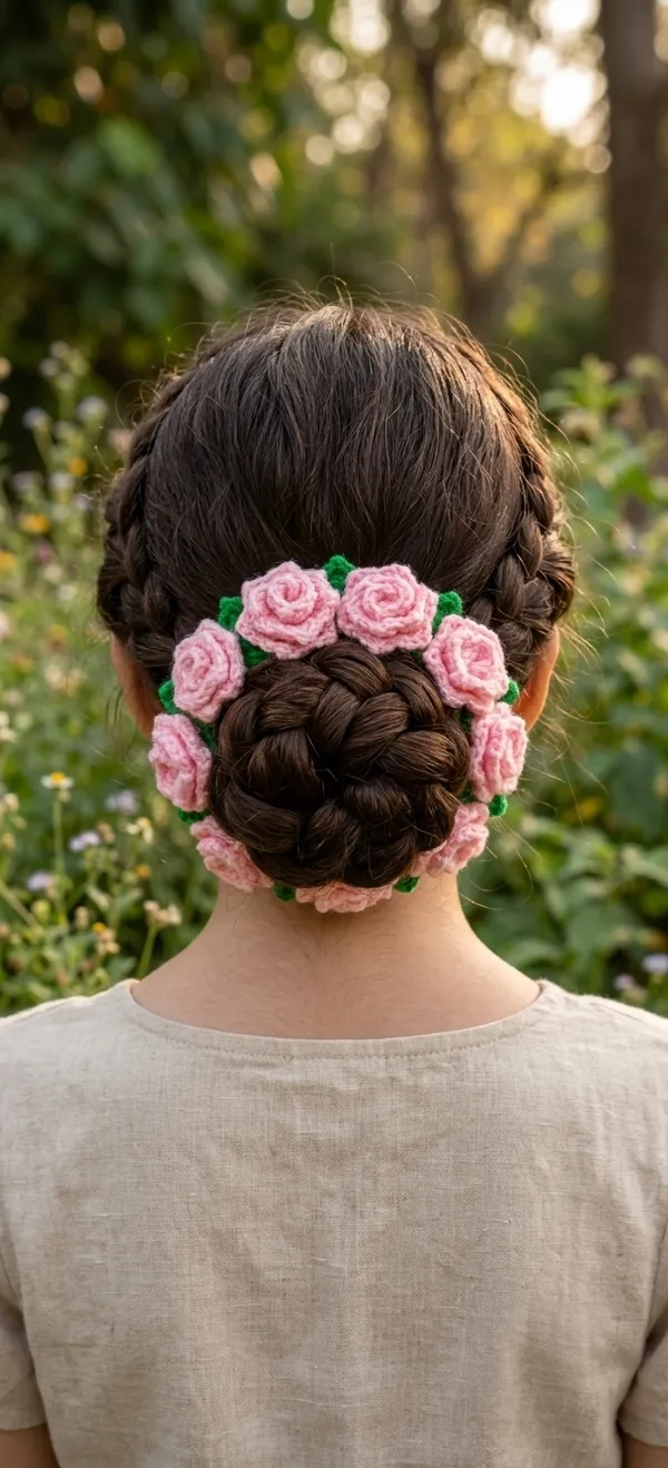 Pink_Cotton_Crochet_Rose_Scrunchie_for_Women