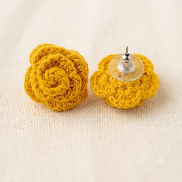 Red_And_Yellow_Cotton_Crochet_Heart_Earrings_And_Floral_Stud_Earrings_For_Women_Pack_Of_2