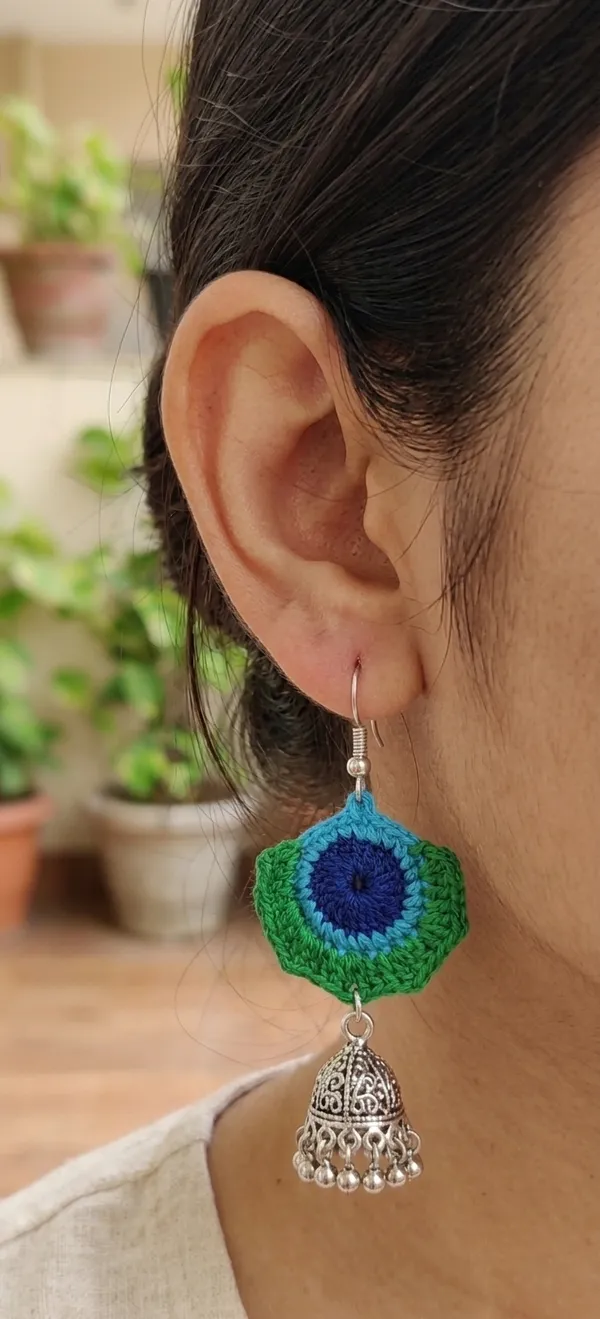 Green_Crochet_Jhumka_Earrings_for_Women