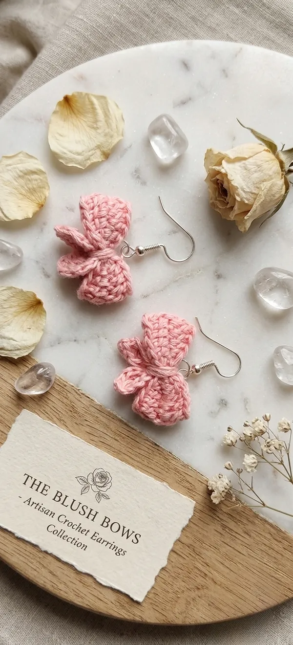 Pink_Crochet_Bow_Drop_Earrings_for_Women