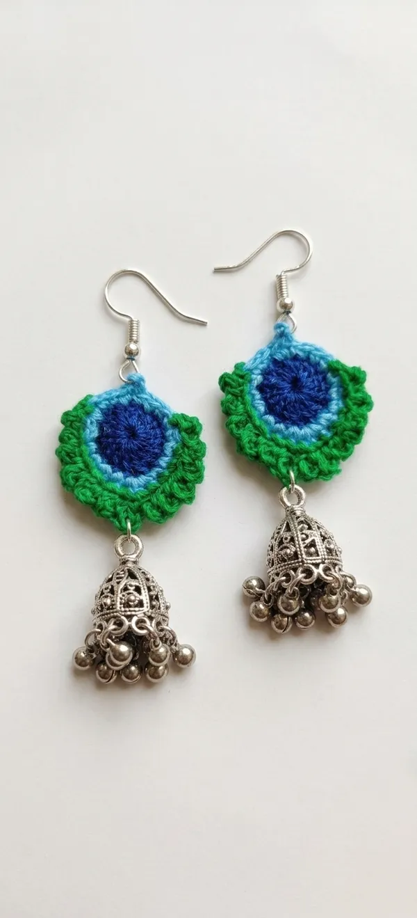 Green_Crochet_Jhumka_Earrings_for_Women