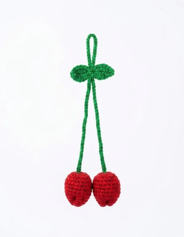 Red_And_Green_Crochet_Cherry_Hair_Tie_for_Women