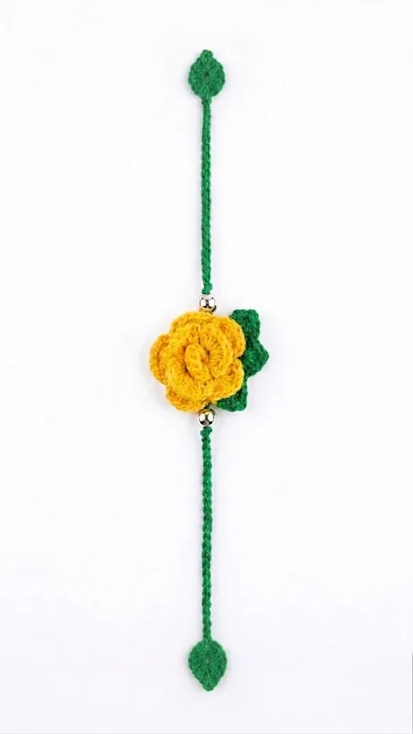 Yellow_Crochet_Floral_Rakhi_for_Brother