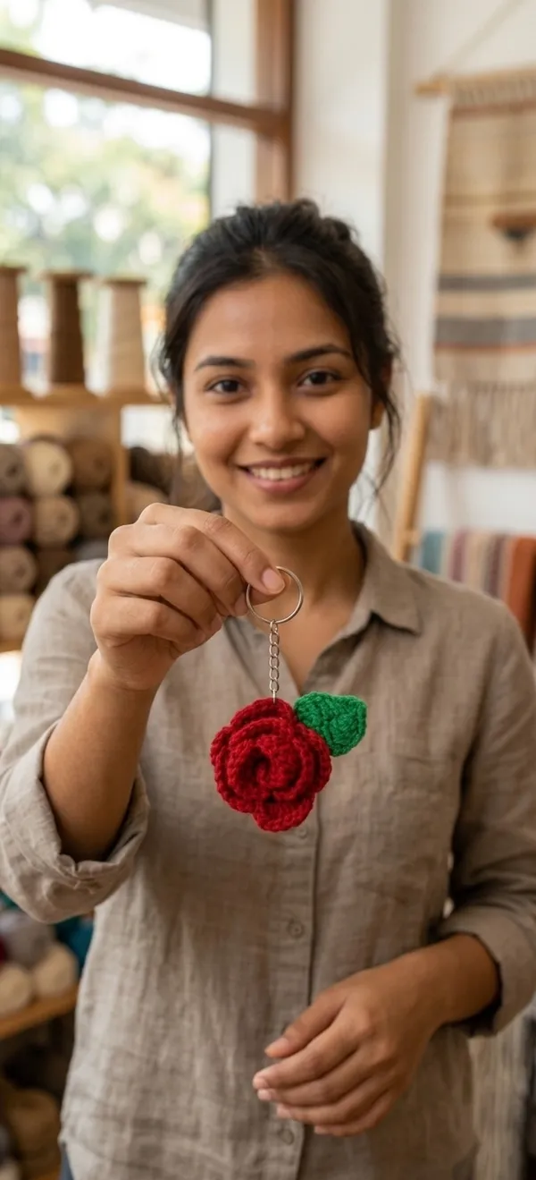 Red_Crochet_Rose_Keychain_for_Women