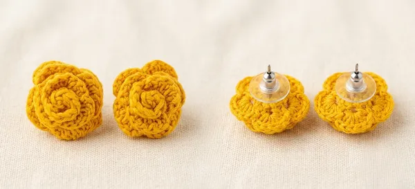 Mustard_Crochet_Floral_Stud_Earrings_for_Women