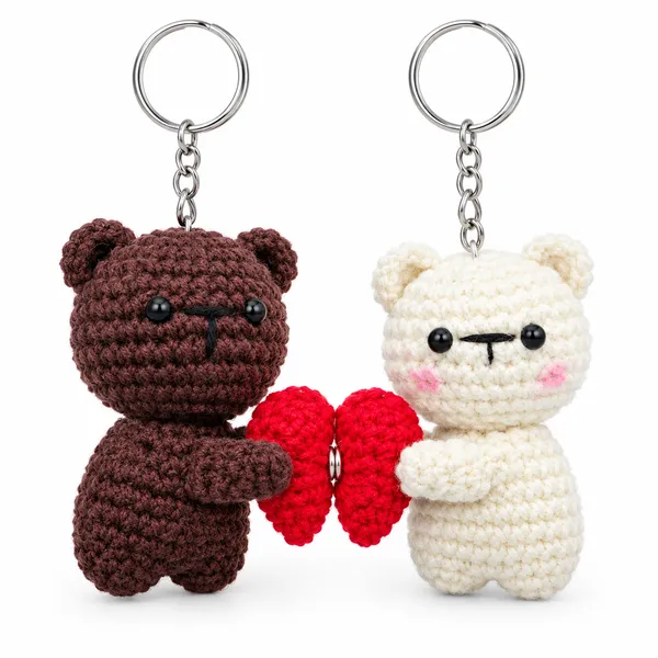 Crochet_Teddy_Bear_Couple_Keychain_Set,_Brown_&_Cream_Bears_with_Red_Heart,_Cute_Key_Ring_Gift_for_Couples,_Boyfriend_Girlfriend_&_Best_Friends