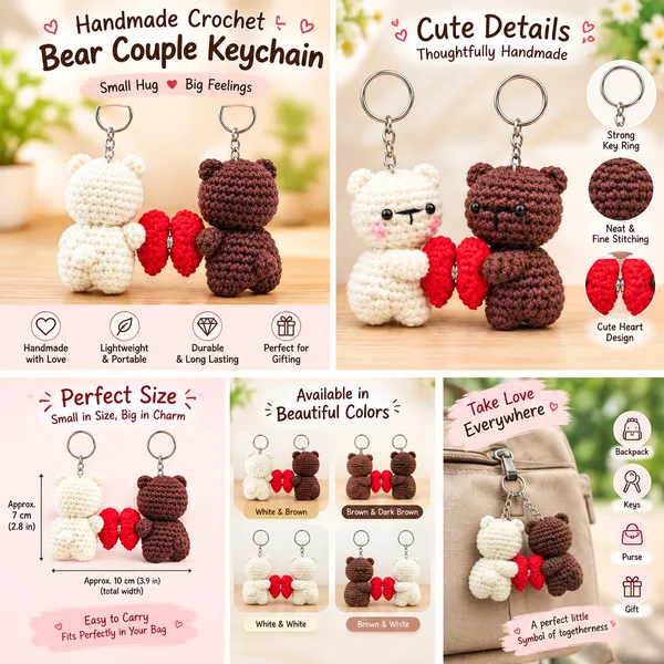 Crochet_Teddy_Bear_Couple_Keychain_Set,_Brown_&_Cream_Bears_with_Red_Heart,_Cute_Key_Ring_Gift_for_Couples,_Boyfriend_Girlfriend_&_Best_Friends