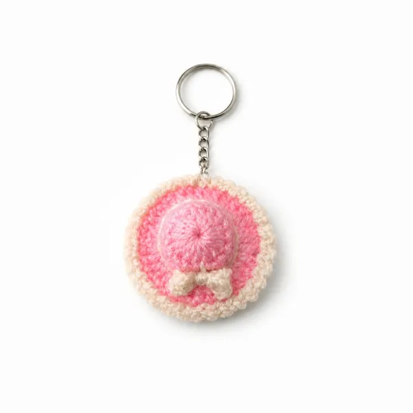 Red_And_Pink_Crochet_Keychain_Set_For_Bags