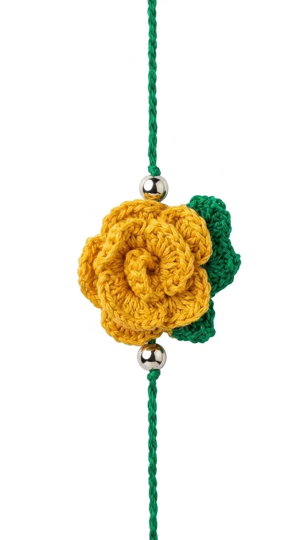 Yellow_Crochet_Floral_Rakhi_for_Brother