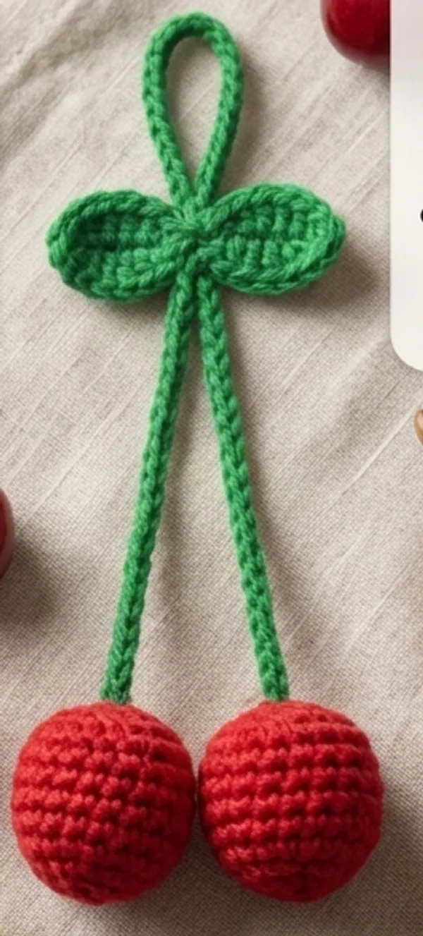 Red_And_Green_Crochet_Cherry_Hair_Tie_for_Women