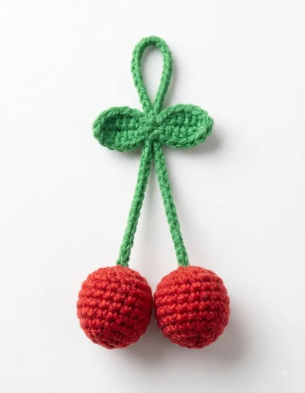 Red_And_Green_Crochet_Cherry_Hair_Tie_for_Women