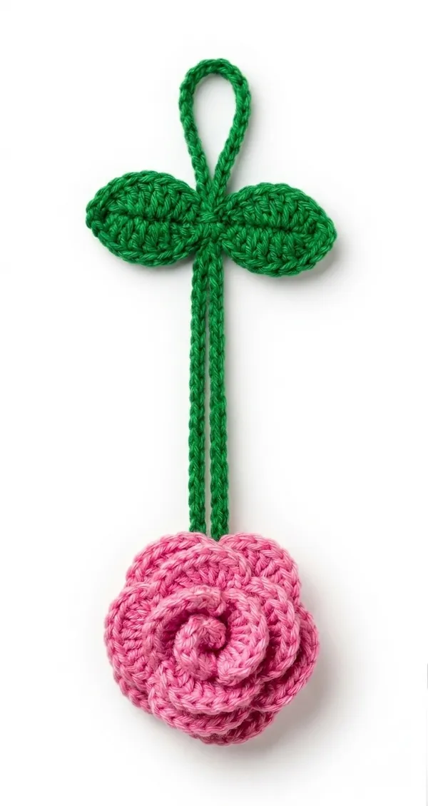 Pink_Cotton_Crochet_Floral_Hair_Tie_For_Women