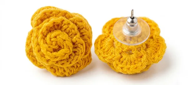 Mustard_Crochet_Floral_Stud_Earrings_for_Women