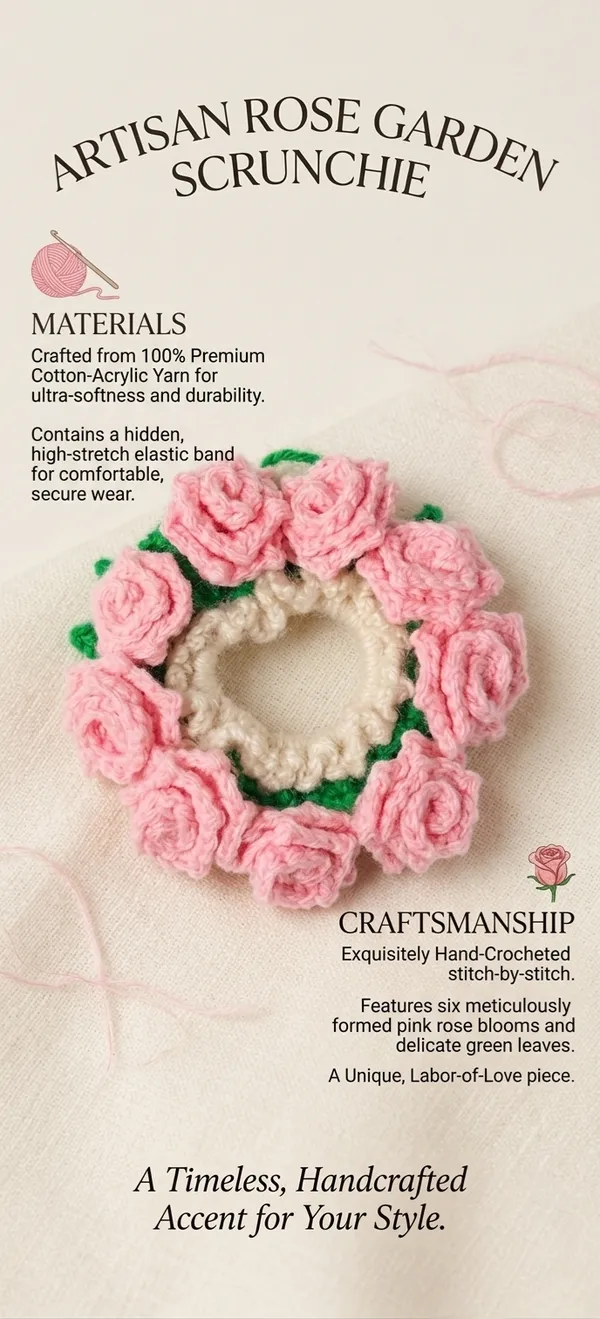 Pink_Cotton_Crochet_Rose_Scrunchie_for_Women