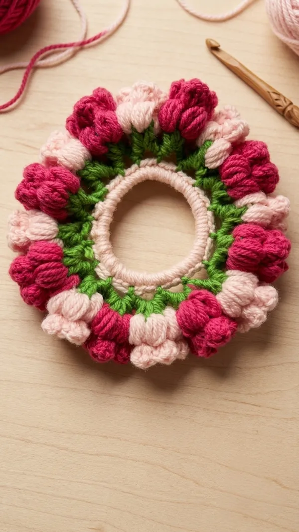 Pink_Cotton_Crochet_Floral_Scrunchie_for_Women