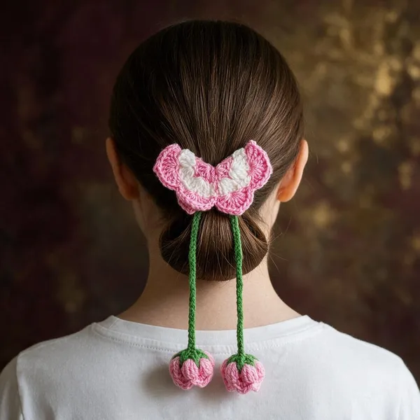 Pink_Cotton_Crochet_Butterfly_Hair_Accessory_For_Women